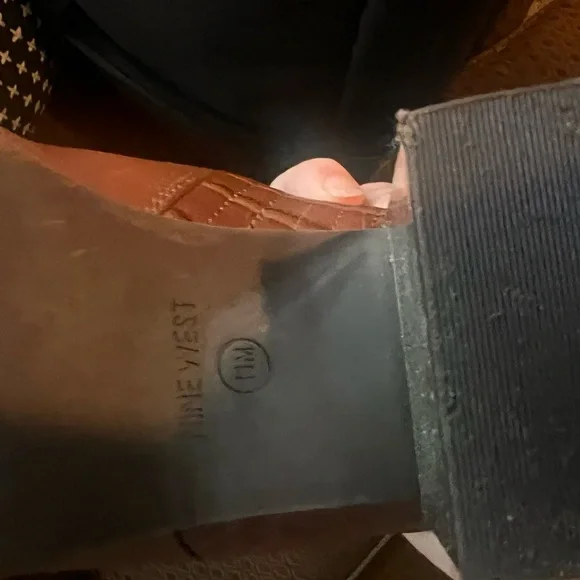 Nine West Orange-Brown Ankle Booties with Pointed Toe - Picture 2 of 4